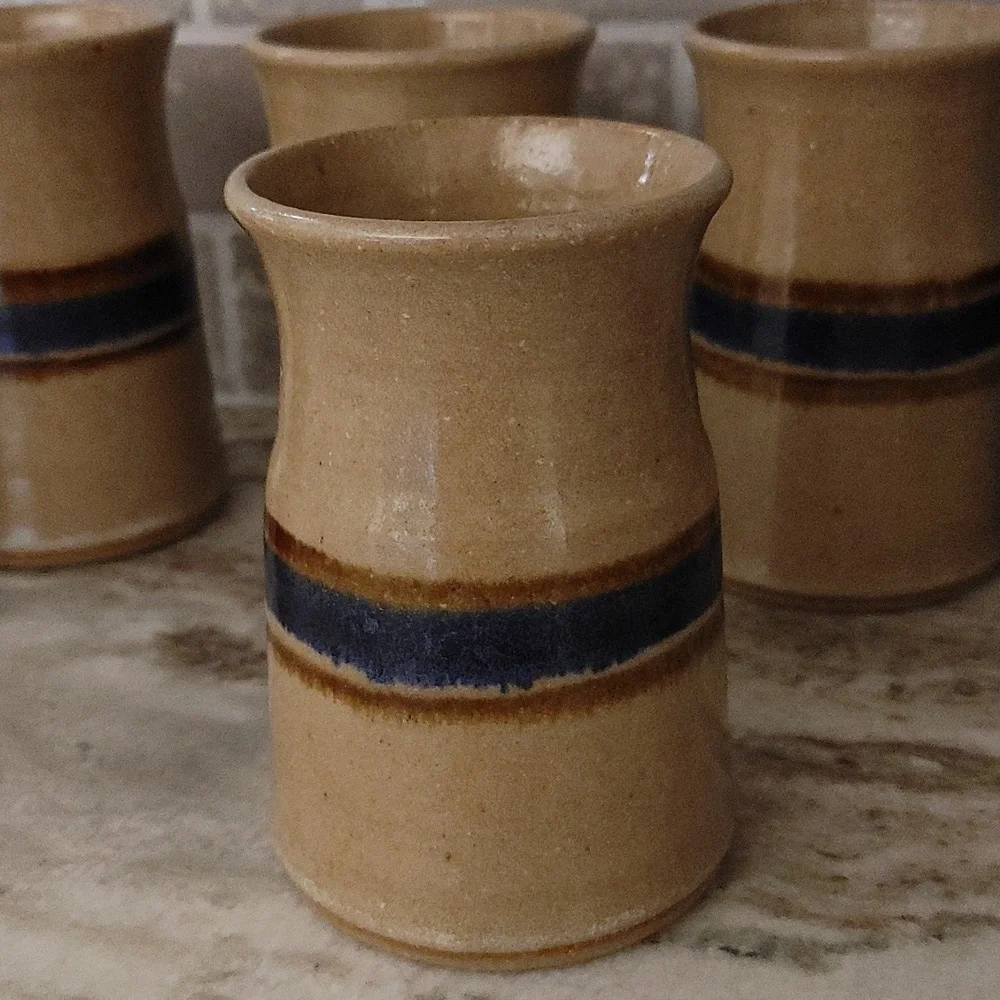 7 Salt Glazed Artisan Drinking Vessels 10 oz